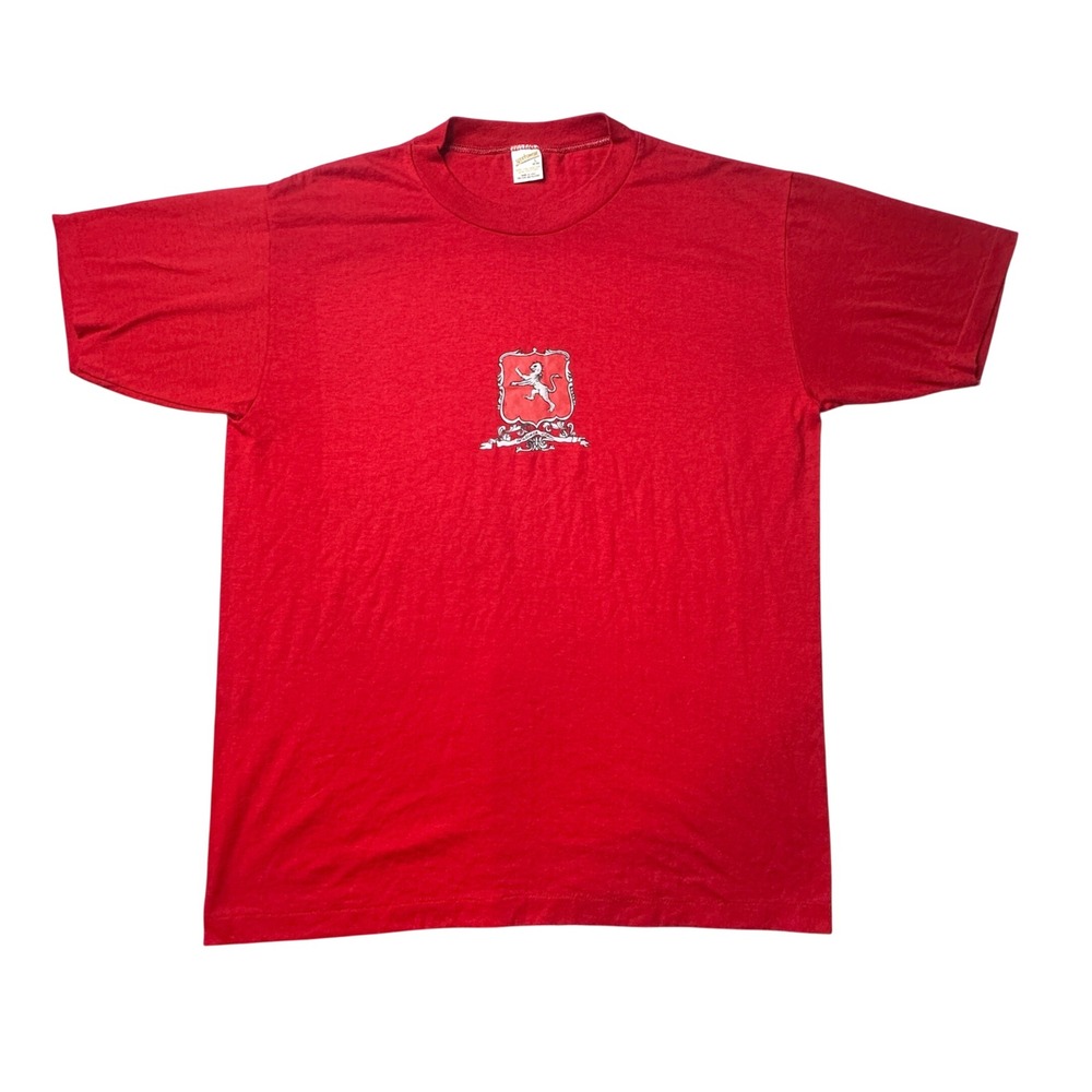 Vintage Sportswear‎ T-Shirt Mens L Red Wallace Clan Crest Single Stitch USA 80s